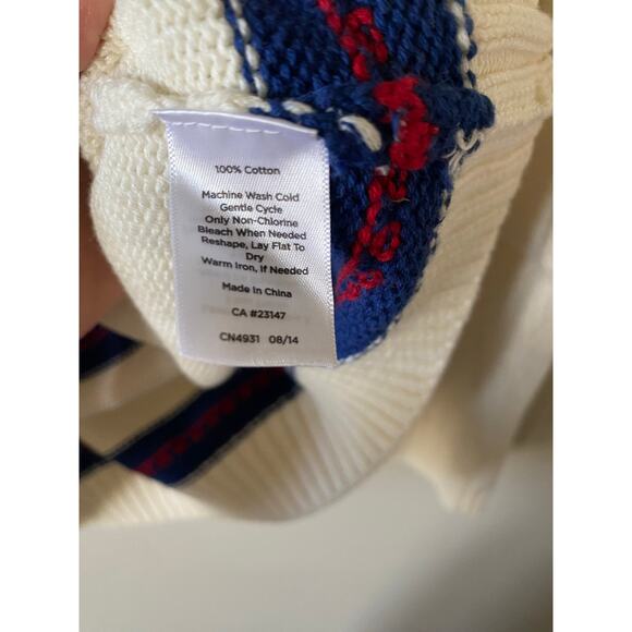 NWT Talbots Nordic Floral Embroidered 100% Cotton Mock Neck Zip Cardigan- Size L - Picture 3 of 6